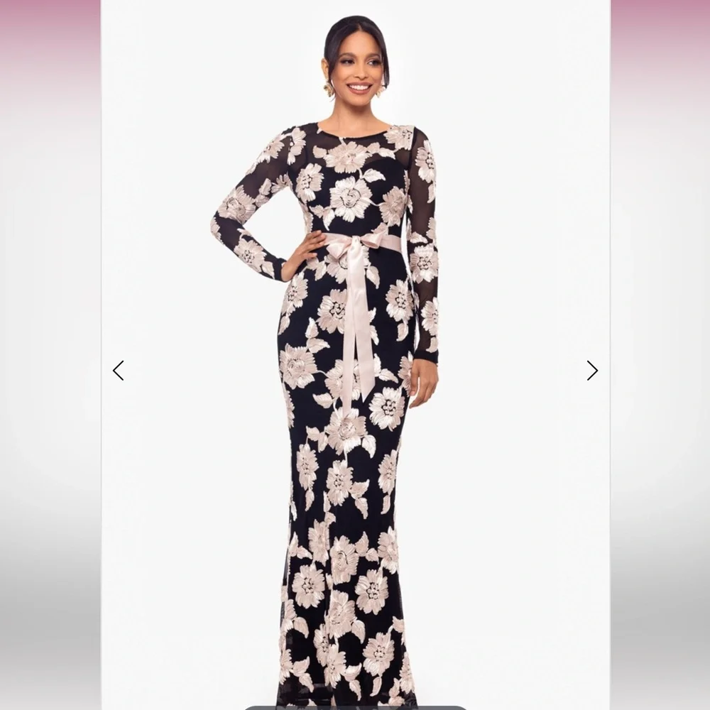 Betsy & Adam. Size 12
Women's Embroidered Mesh Gown - Picture 2 of 8